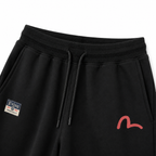 EVISU Classic "Buddha Head" Print French Terry Sweatshorts