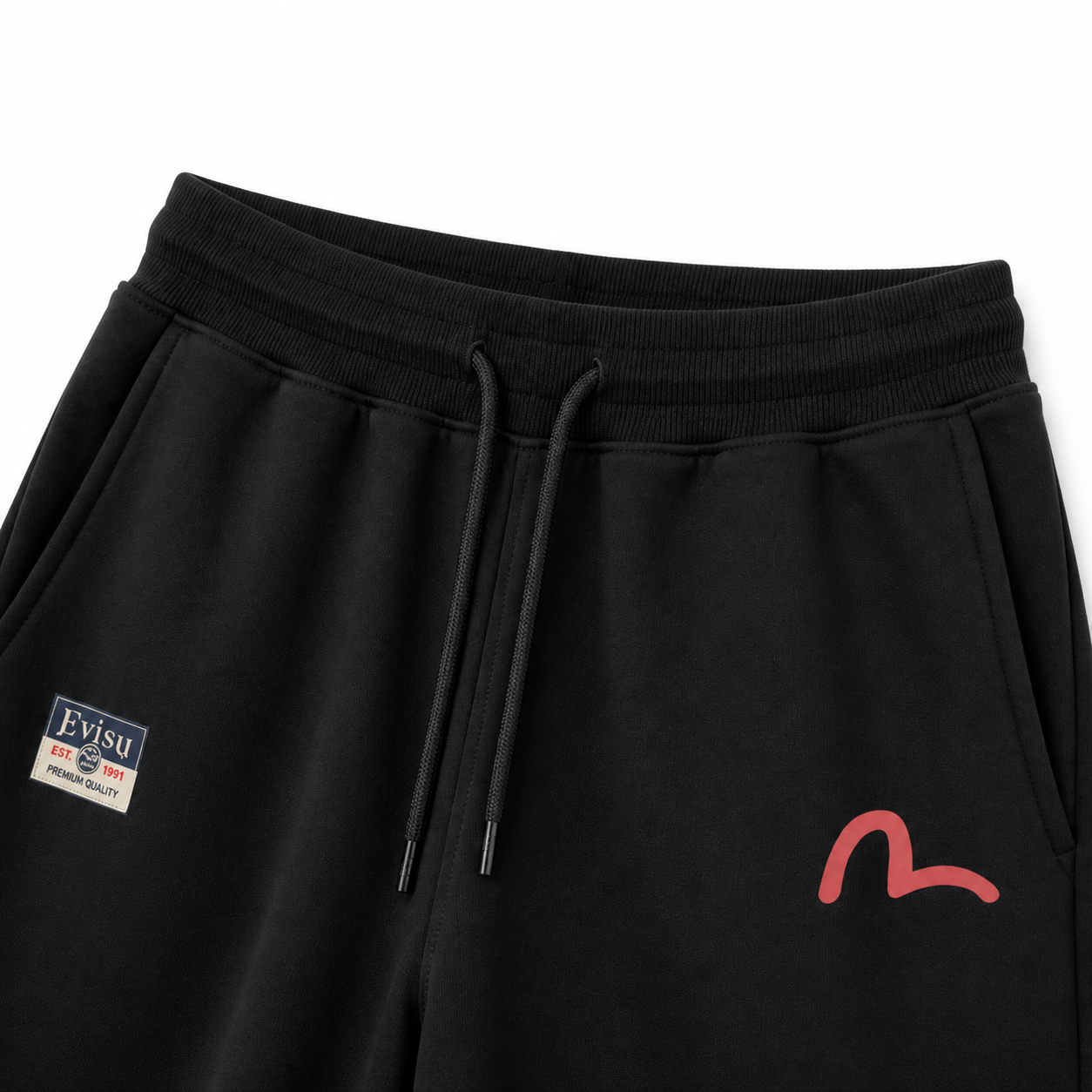 EVISU Classic "Buddha Head" Print French Terry Sweatshorts