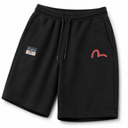 EVISU Classic "Buddha Head" Print French Terry Sweatshorts