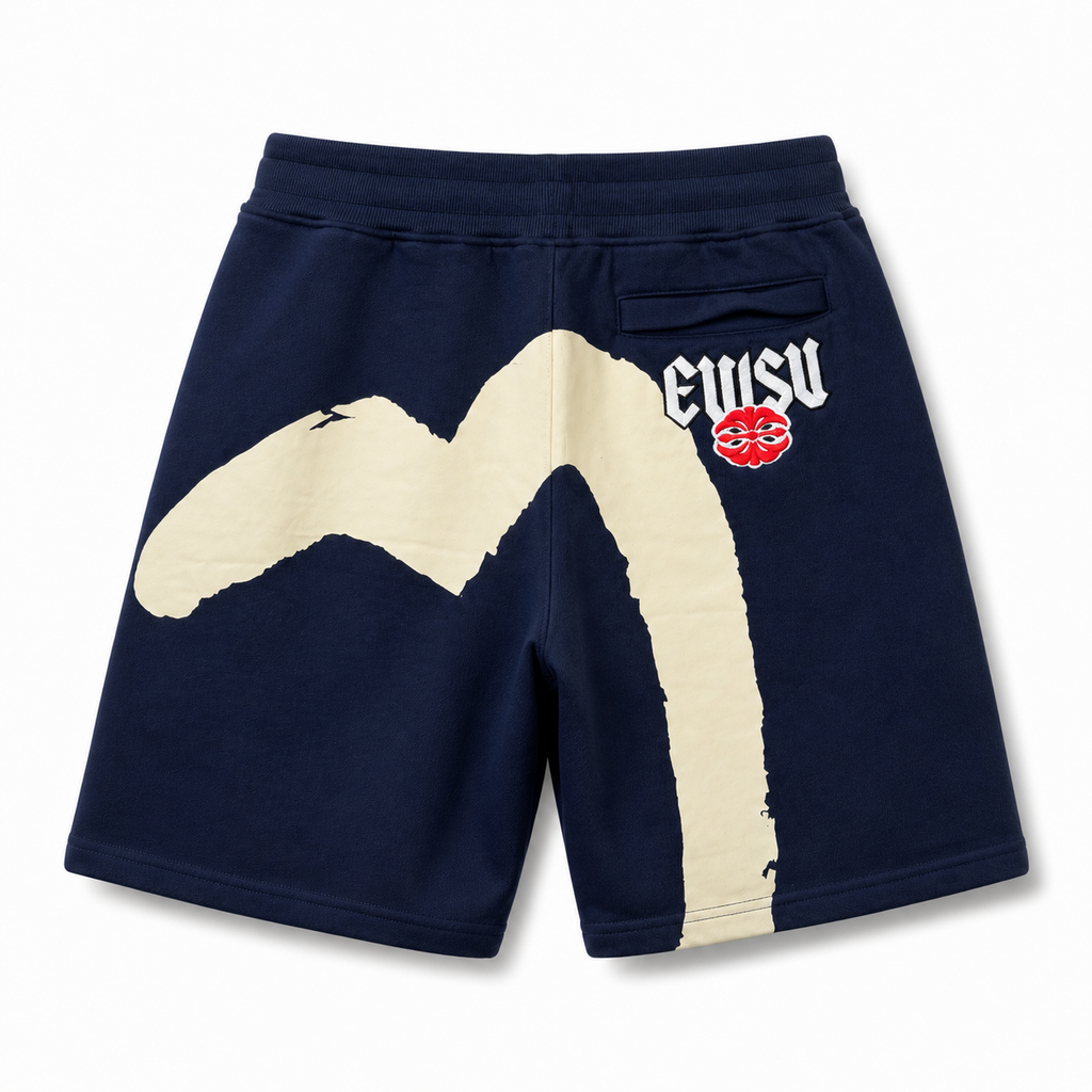 EVISU Classic "Big M" Print Sweatshorts