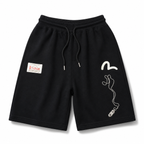 EVISU "Great Wave" Big M Print French Terry Sweatshorts
