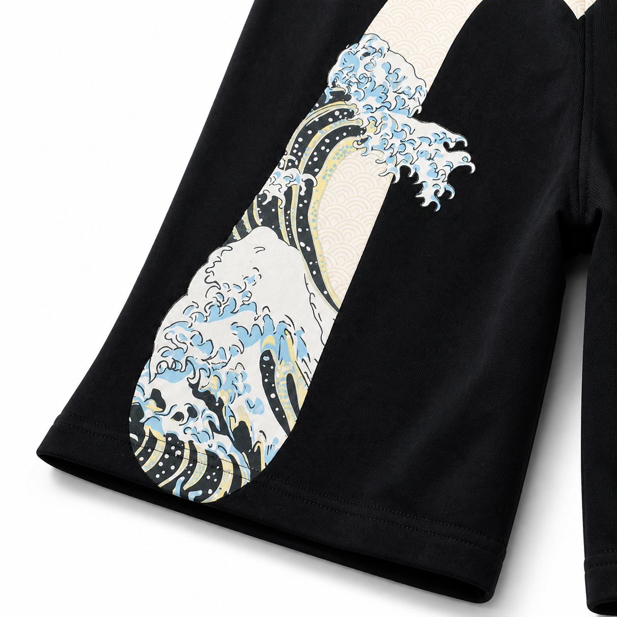 EVISU "Great Wave" Big M Print French Terry Sweatshorts