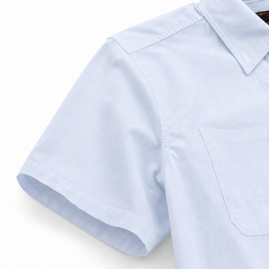 EVISU Streamlined "Big M" Print Relaxed-Fit Denim Shirt