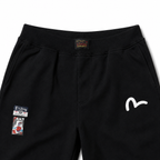 EVISU Brushstroke "Big M" Print French Terry Sweatshorts