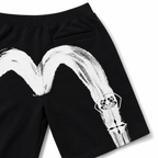 EVISU Brushstroke "Big M" Print French Terry Sweatshorts