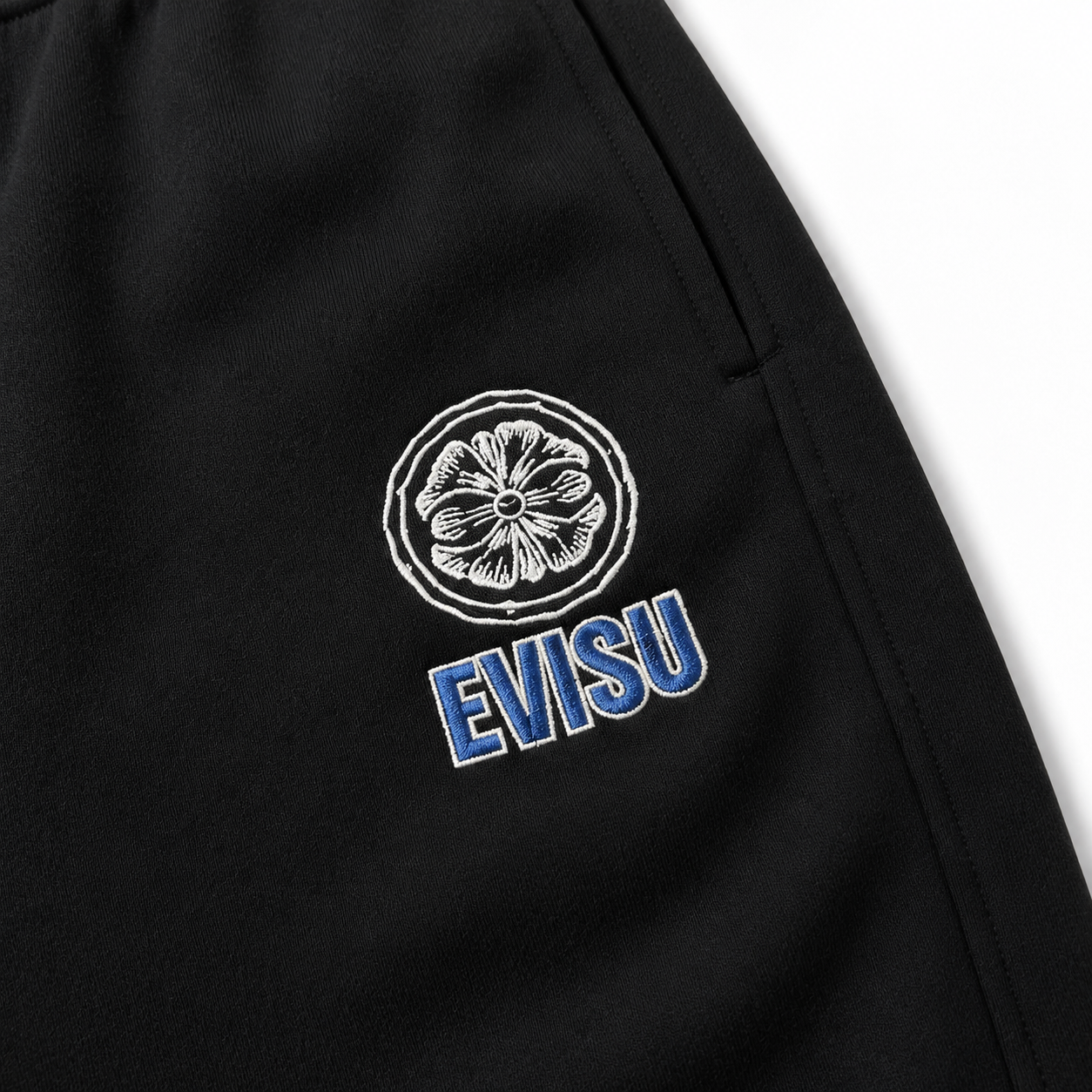 EVISU Camouflage Buddha Head Embroidered French Terry Sweatshorts