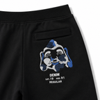 EVISU Camouflage Buddha Head Embroidered French Terry Sweatshorts