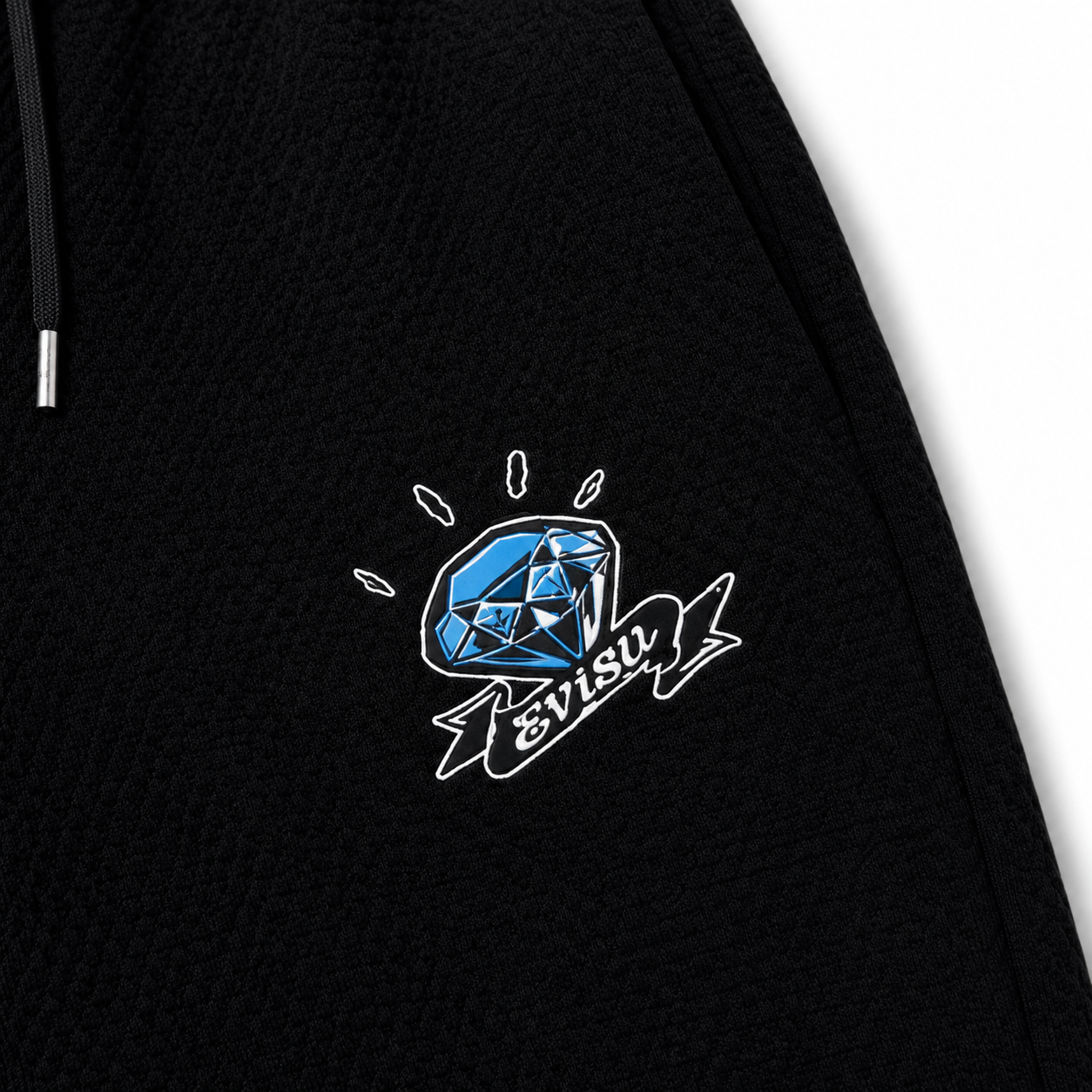EVISU All-Over Daruma & "Big M" Print Athletic Shorts