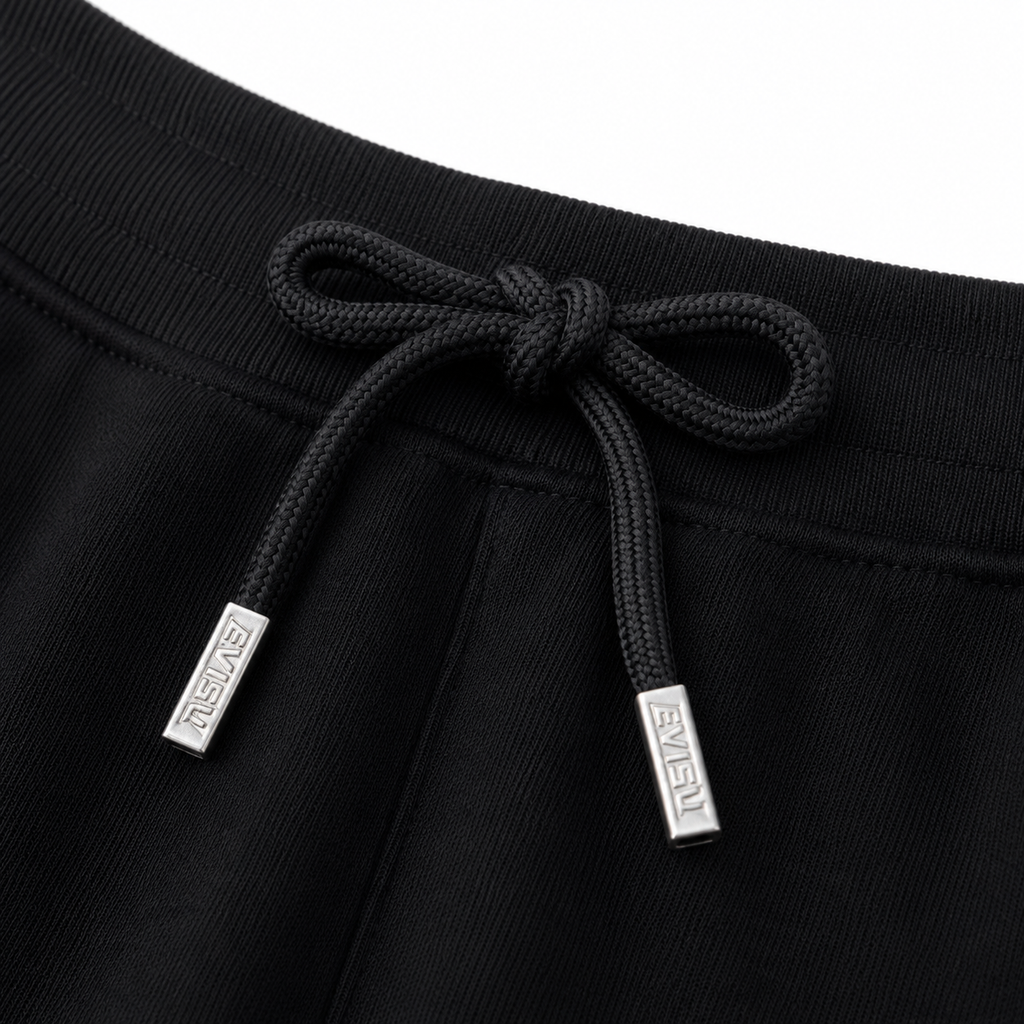 EVISU Hand-Painted "Big M" Print French Terry Sweatshorts