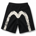 EVISU Hand-Painted "Big M" Print French Terry Sweatshorts