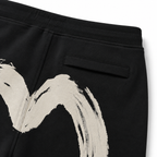 EVISU Hand-Painted "Big M" Print French Terry Sweatshorts