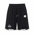 EVISU Solid-Color Athletic Shorts with Large "M" Print
