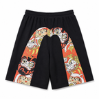 EVISU Daruma "Big M" Print Athletic Shorts