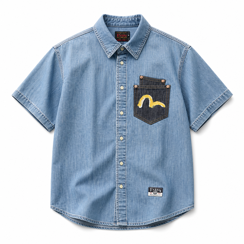 EVISU "Big M Print" Series Short-Sleeve Shirt