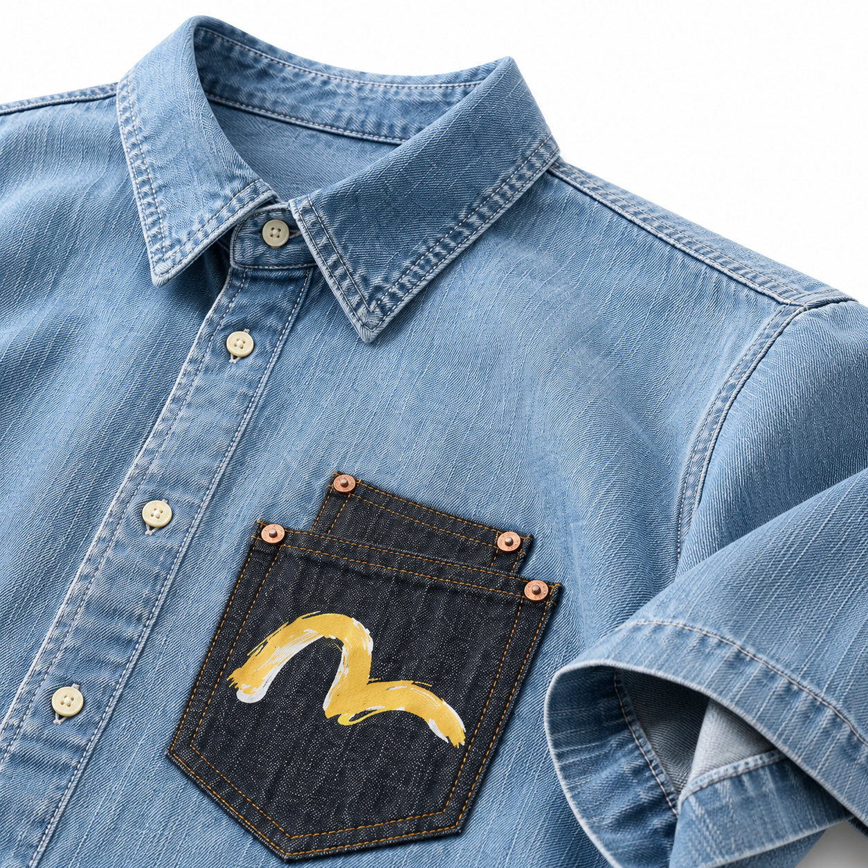EVISU "Big M Print" Series Short-Sleeve Shirt