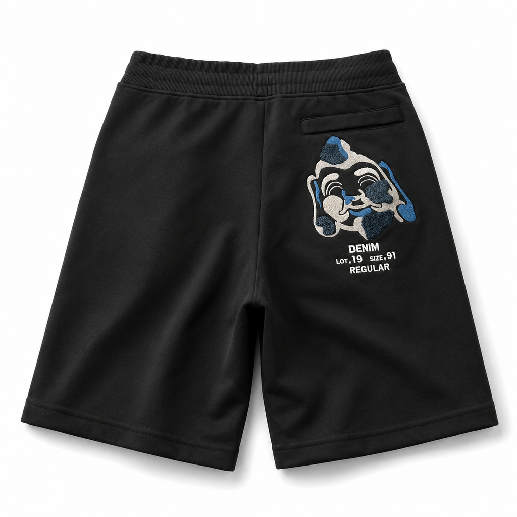 EVISU Casual Shorts with Buddha Head Embroidery