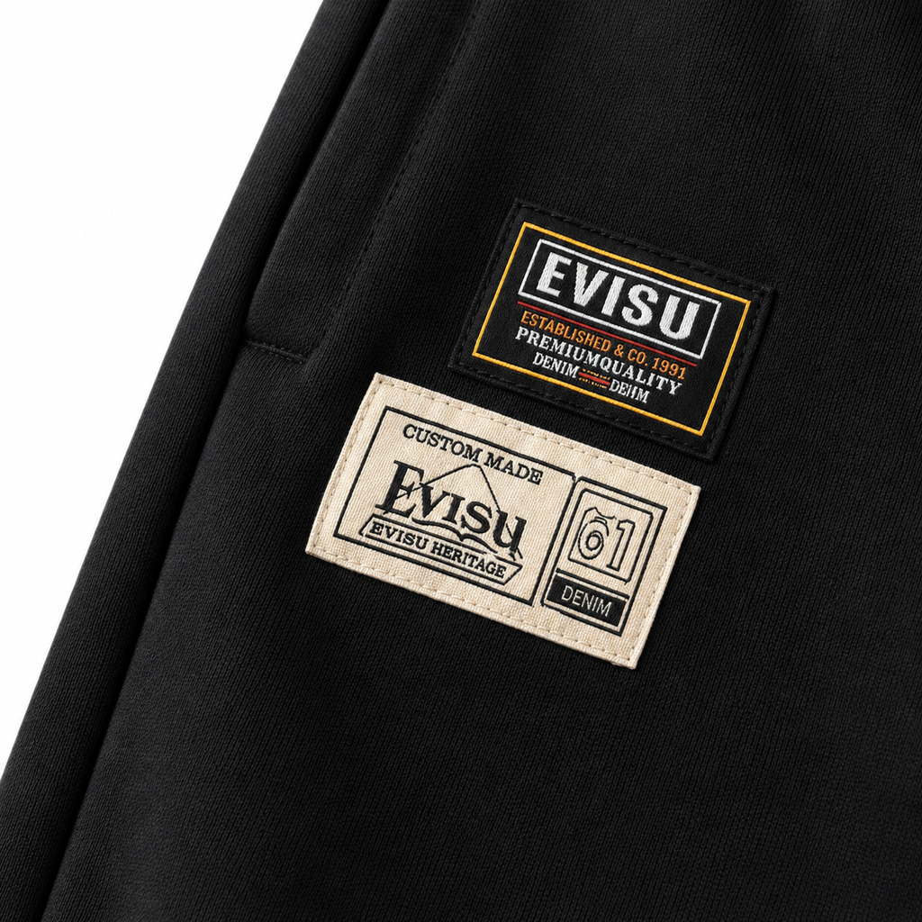 EVISU Casual Shorts with Buddha Head Embroidery
