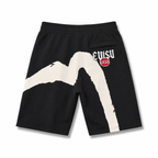 EVISU Brushstroke "Big M" & Floral Embroidery Shorts