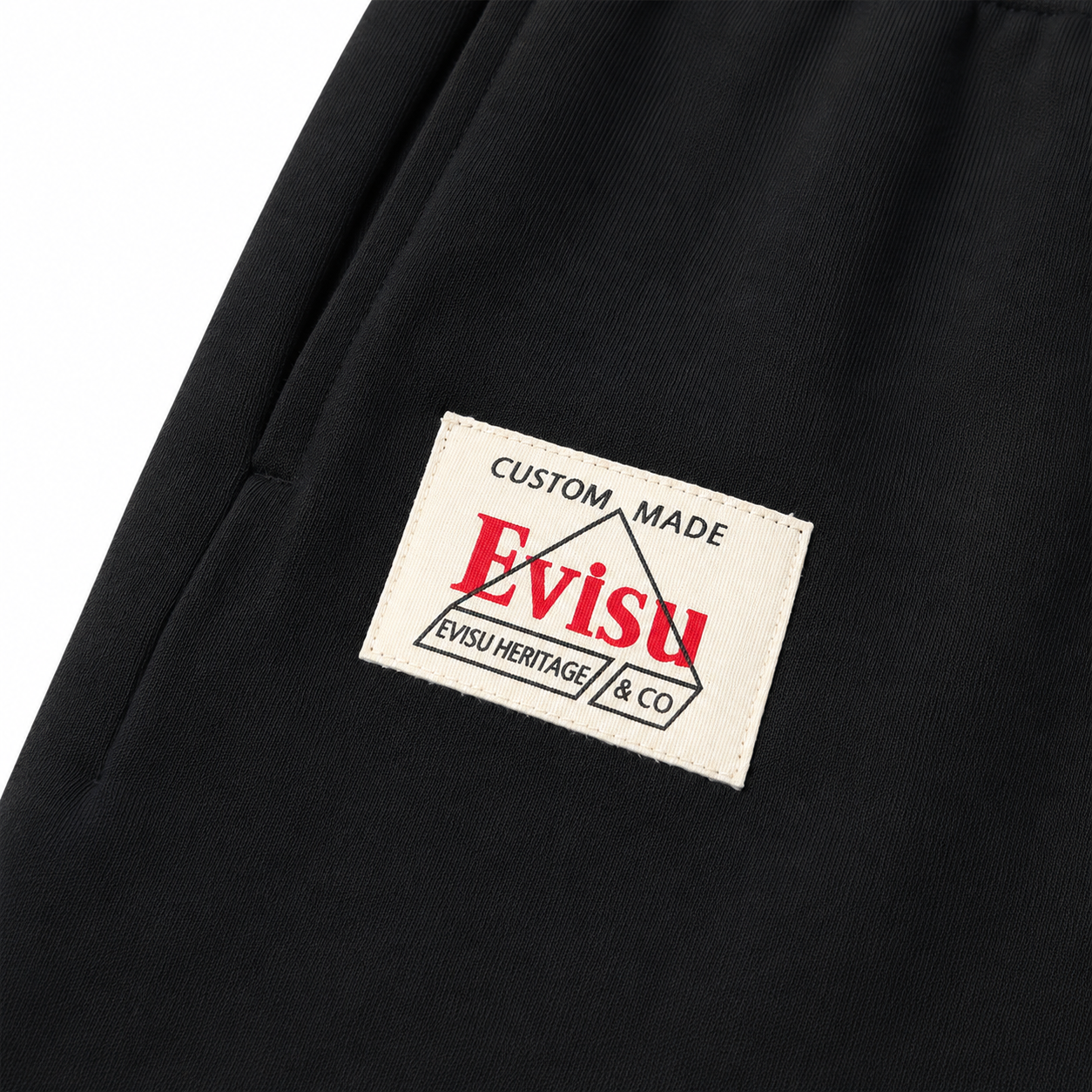 EVISU Brushstroke "Big M" & Floral Embroidery Shorts