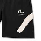 EVISU Brushstroke "Big M" & Floral Embroidery Shorts