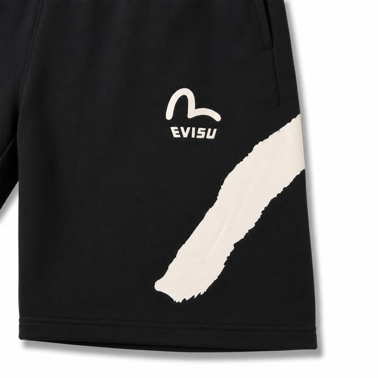 EVISU Brushstroke "Big M" & Floral Embroidery Shorts
