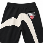 EVISU Brushstroke "Big M" & Floral Embroidery Shorts