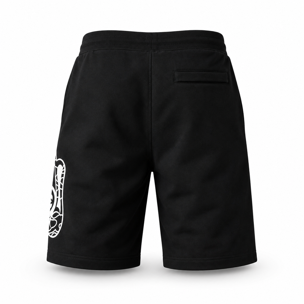 EVISU Buddha Head Print Athletic Shorts