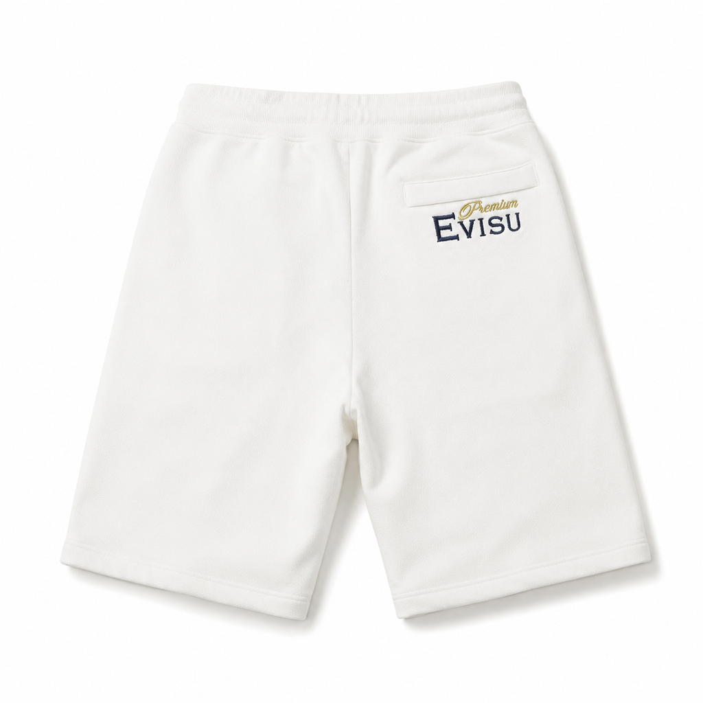 EVISU "Three Family Crests" Embroidered Athletic Shorts