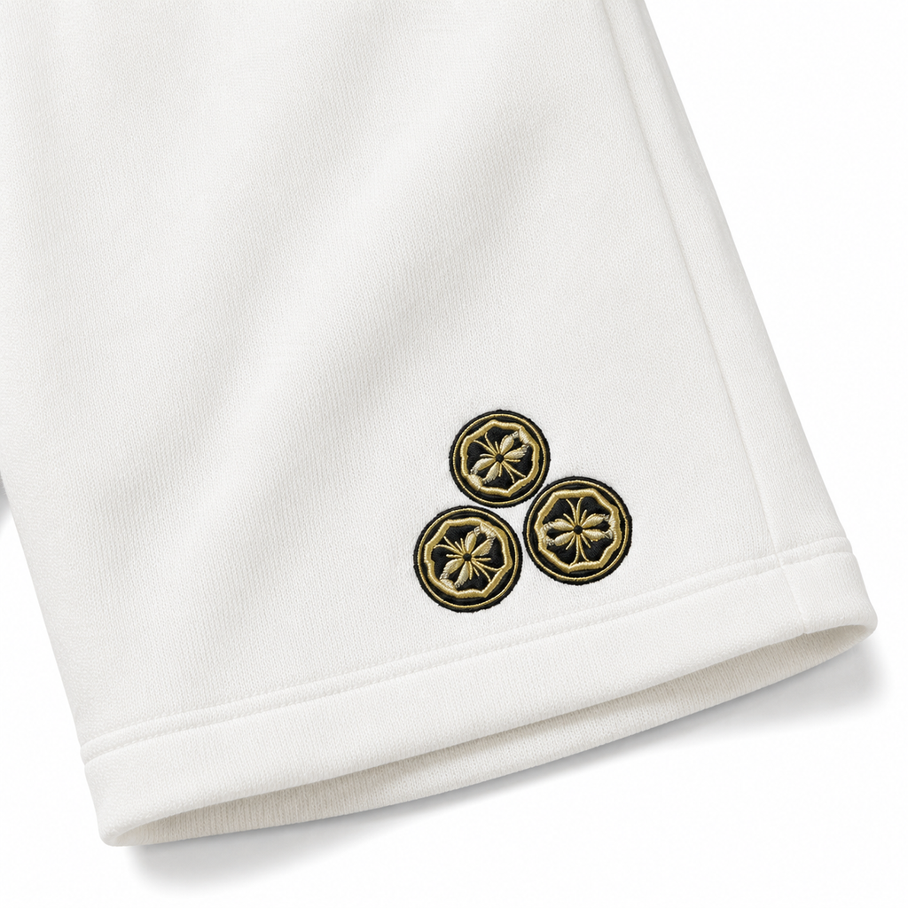 EVISU "Three Family Crests" Embroidered Athletic Shorts