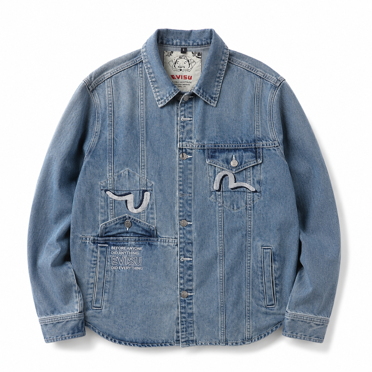 EVISU "Four-Panel Daruma Print" Series Denim Jacket