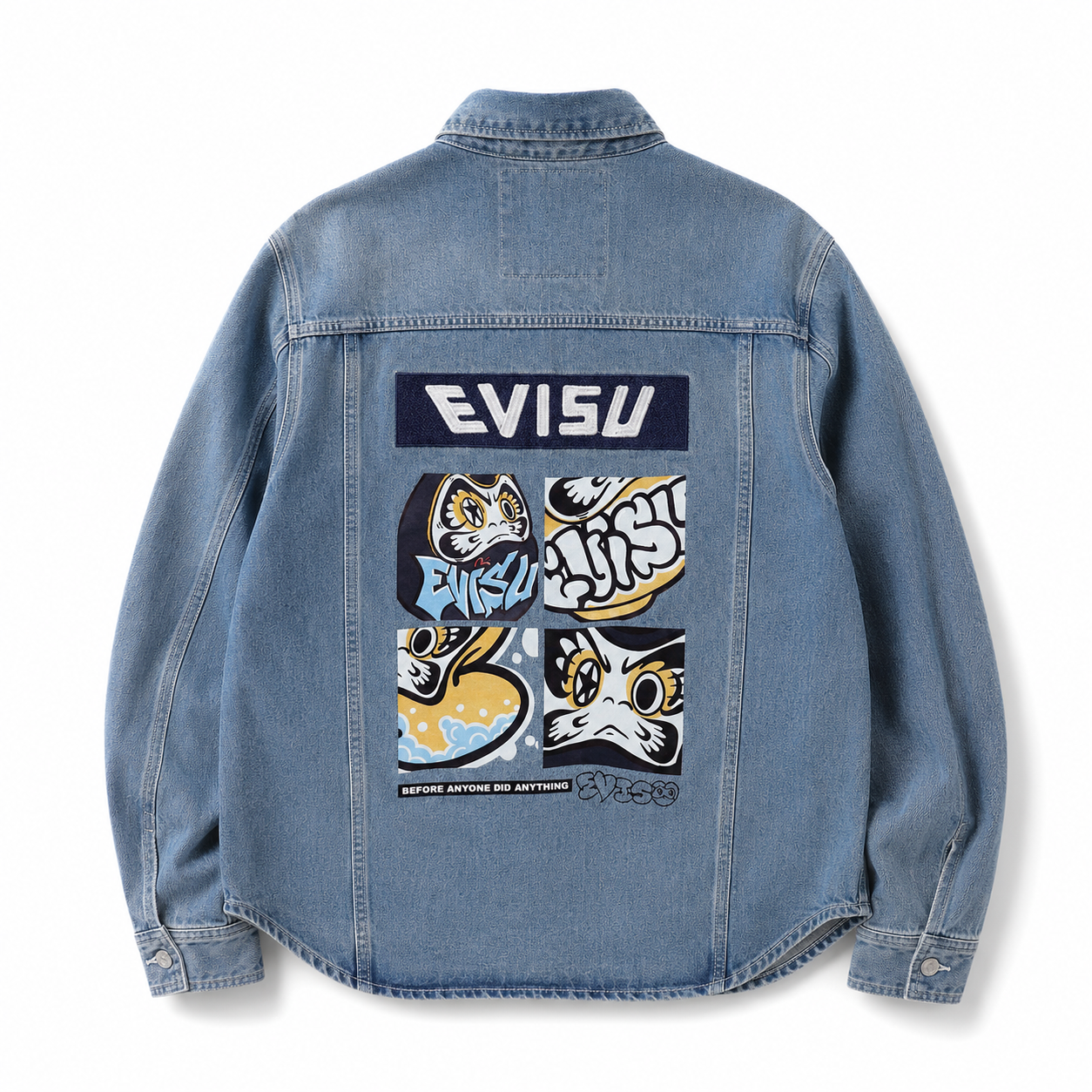 EVISU "Four-Panel Daruma Print" Series Denim Jacket