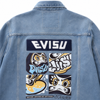 EVISU "Four-Panel Daruma Print" Series Denim Jacket