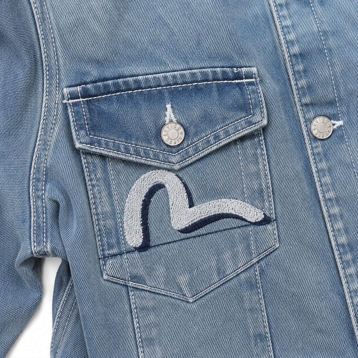 EVISU "Four-Panel Daruma Print" Series Denim Jacket