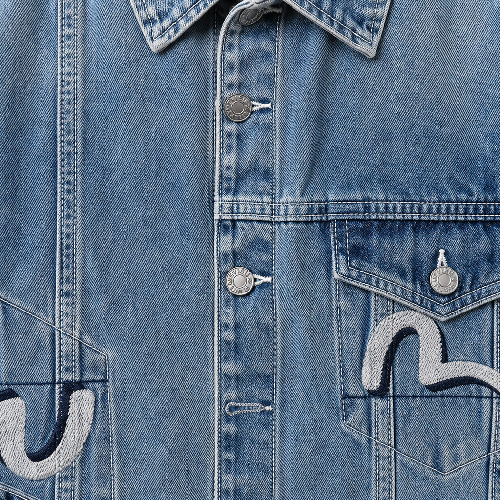 EVISU "Four-Panel Daruma Print" Series Denim Jacket