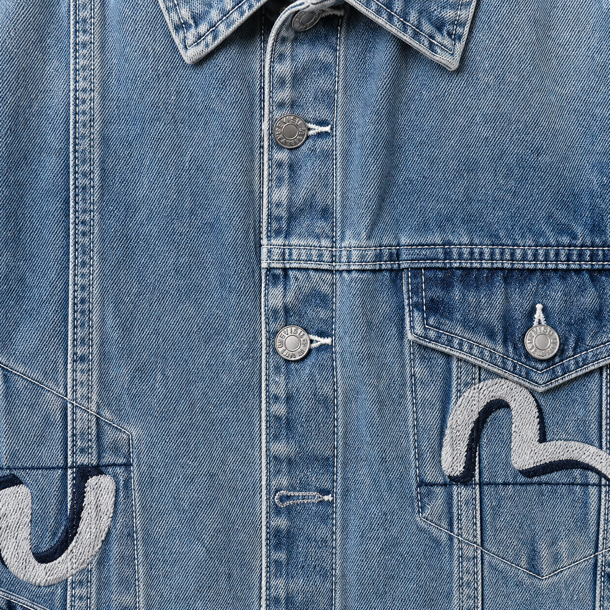EVISU "Four-Panel Daruma Print" Series Denim Jacket