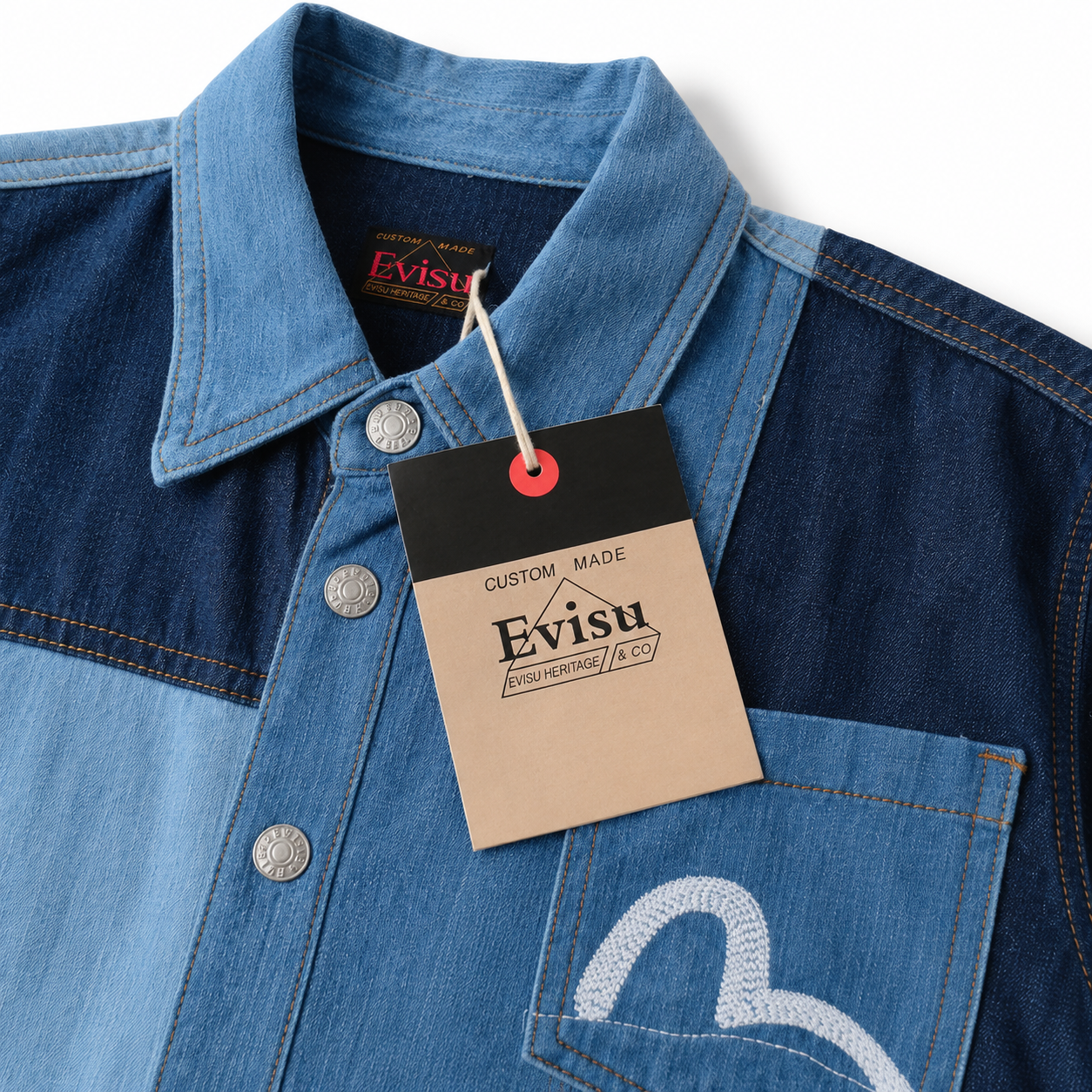 EVISU Patchwork Denim Shirt