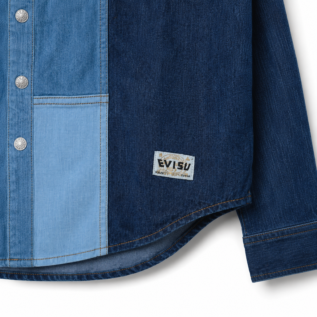EVISU Patchwork Denim Shirt
