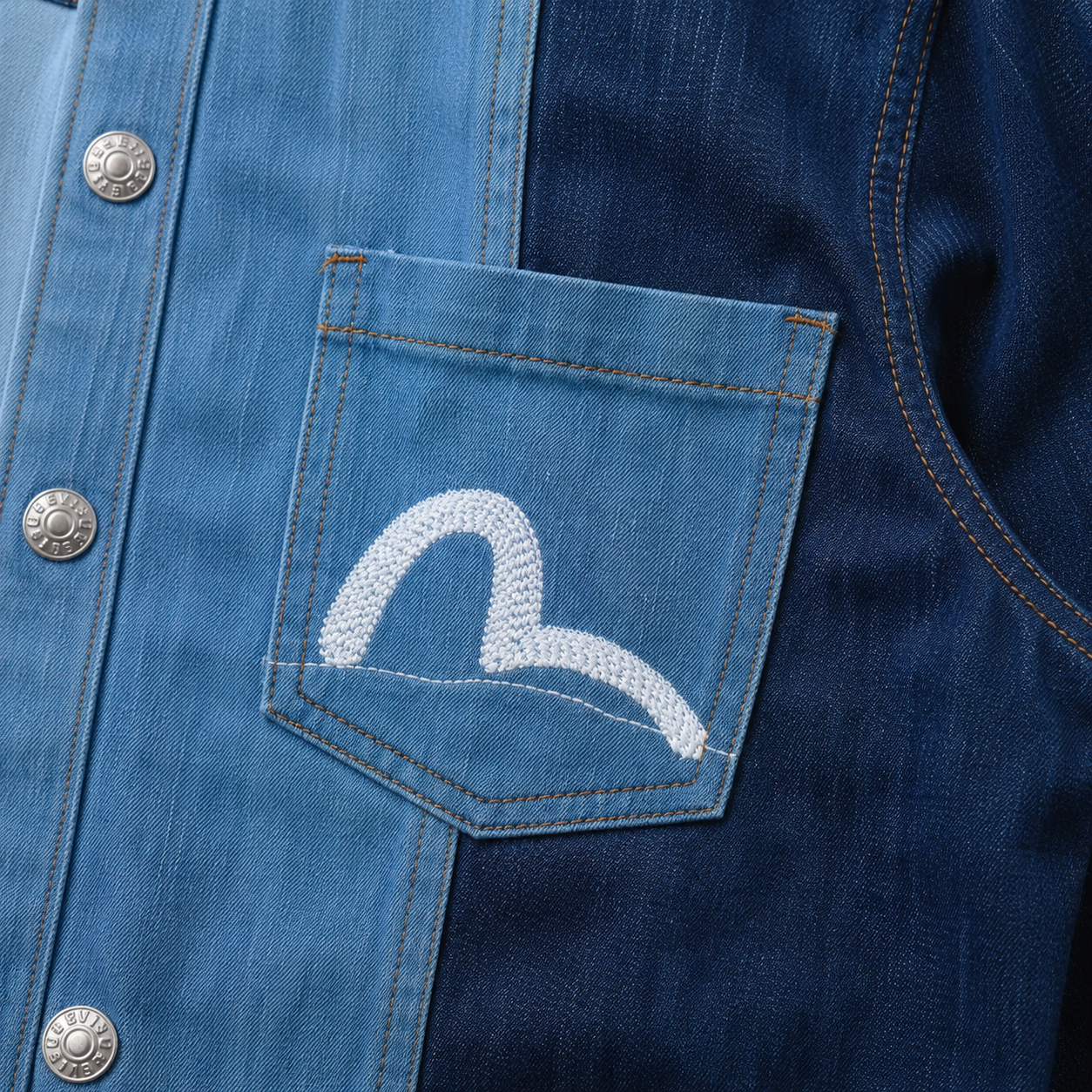 EVISU Patchwork Denim Shirt