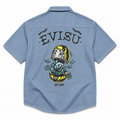 EVISU "Daruma Treasure Pot" Print Denim Shirt Series