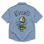 EVISU "Daruma Treasure Pot" Print Denim Shirt Series