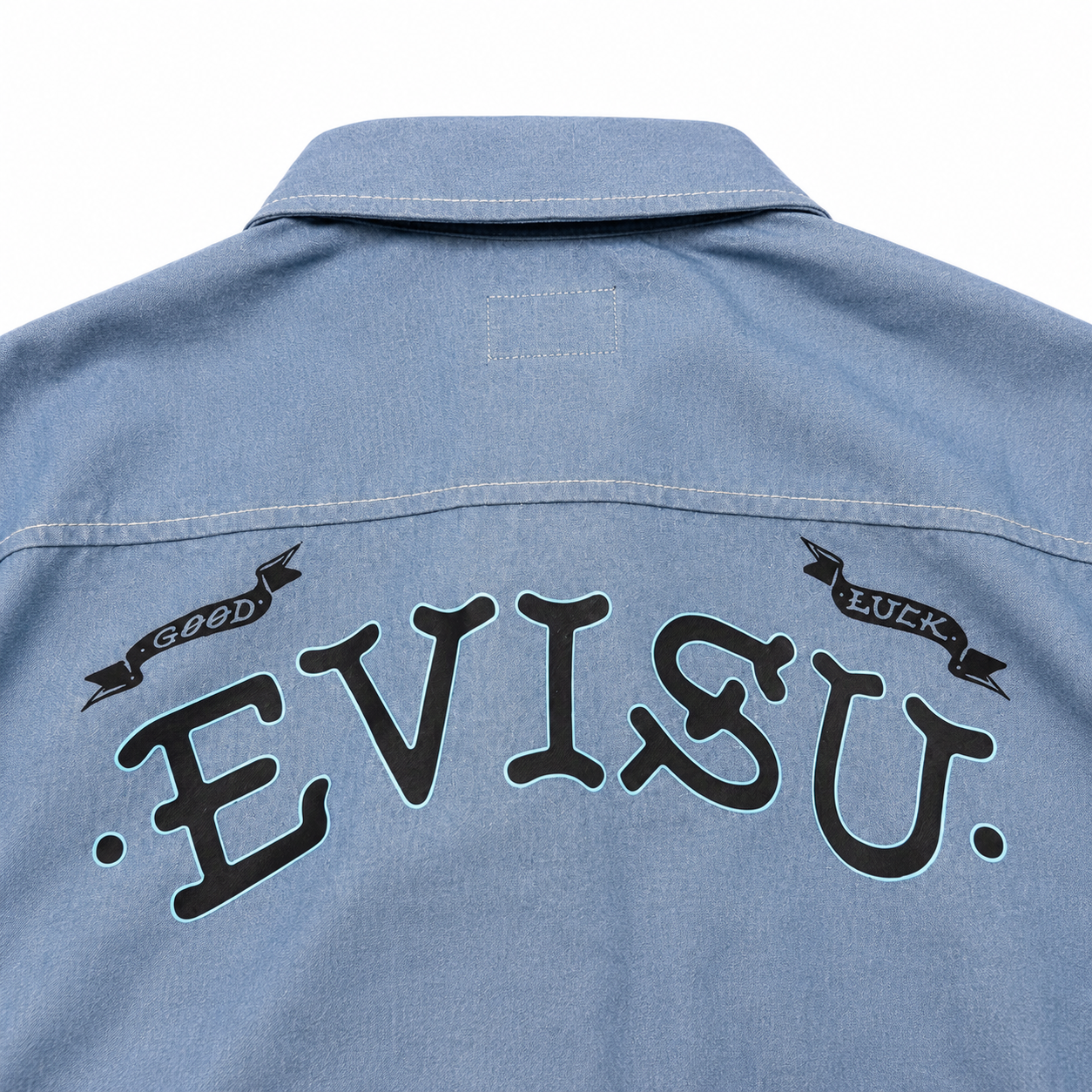 EVISU "Daruma Treasure Pot" Print Denim Shirt Series