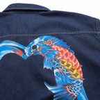 EVISU "God of Fortune & Koi Big M" Long-Sleeve Denim Shirt