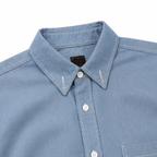 EVISU "Daikokuten" Theme Long-Sleeve Denim Shirt with Large "M" Print