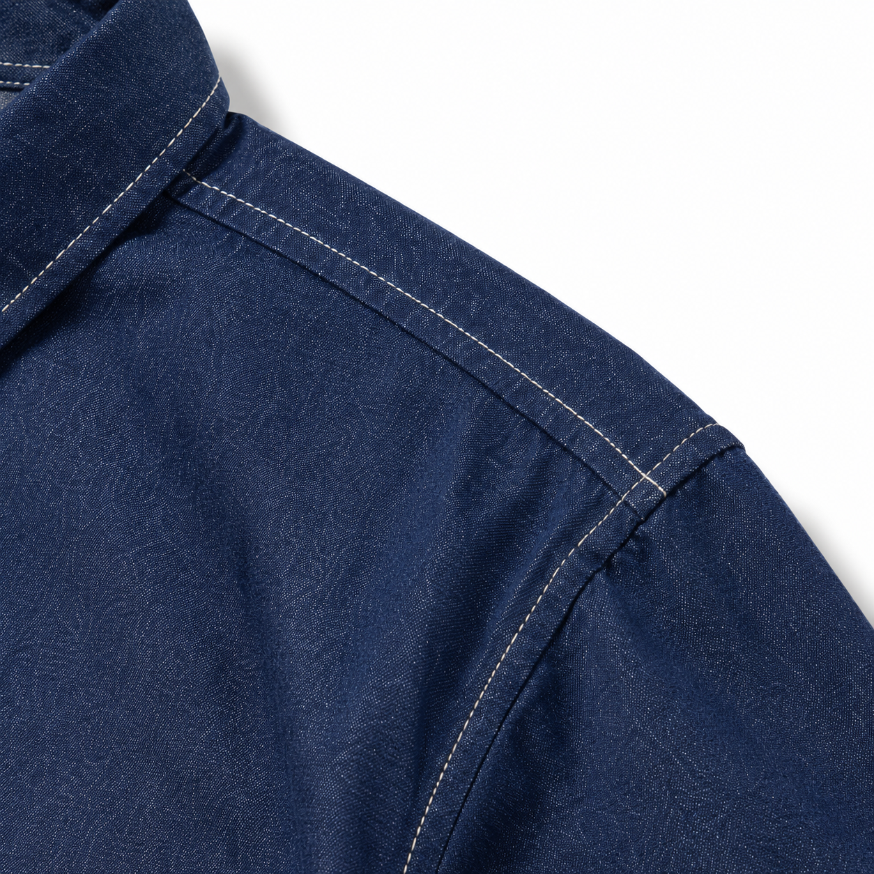 EVISU "Daruma Treasure Pot" Print Series Short-Sleeve Denim Shirt