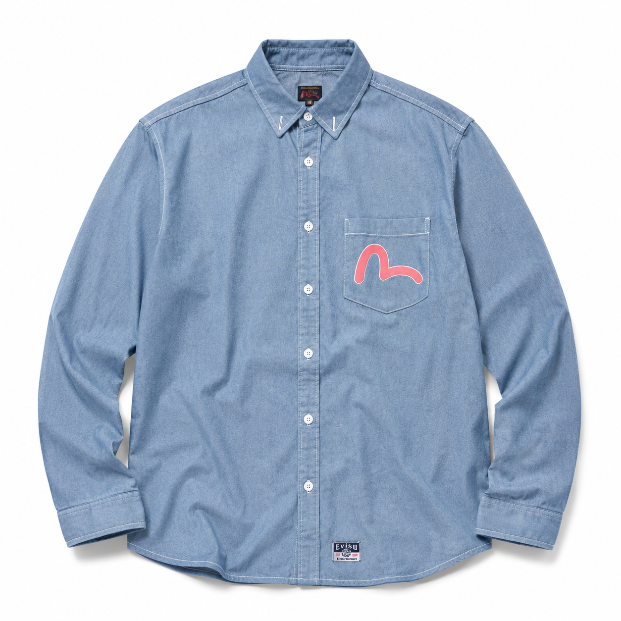 EVISU "Daruma Graffiti" Series Long-Sleeve Denim Shirt