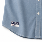 EVISU "Daruma Comic Panel" Print Short-Sleeve Denim Shirt