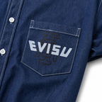 EVISU "God of Wind" Themed Long-Sleeve Denim Shirt
