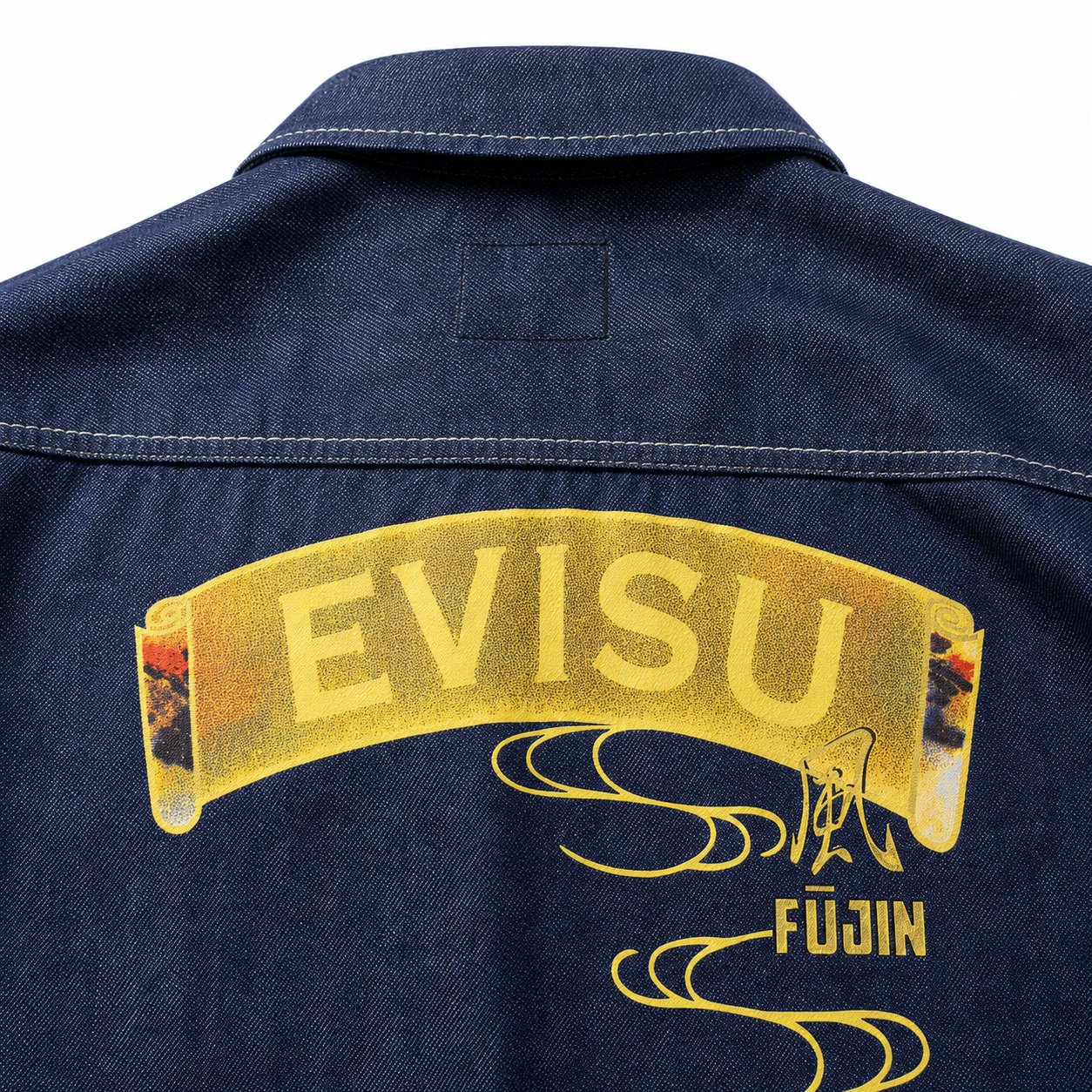 EVISU "God of Wind" Themed Long-Sleeve Denim Shirt
