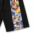EVISU (Fukujin) brand "Taiko Daruma and Maneki-neko" printed athletic shorts