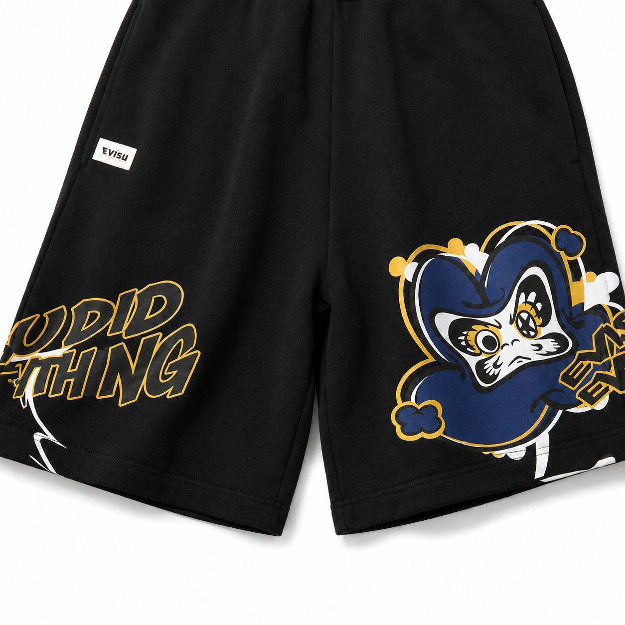 EVISU' "Clown Darmo" print athletic shorts